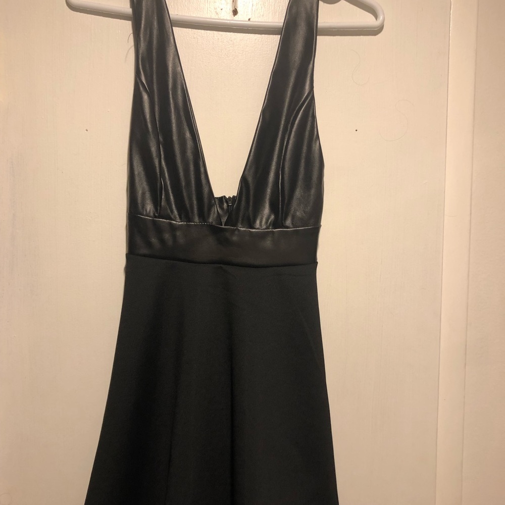 Black Nasty Gal deep V dress